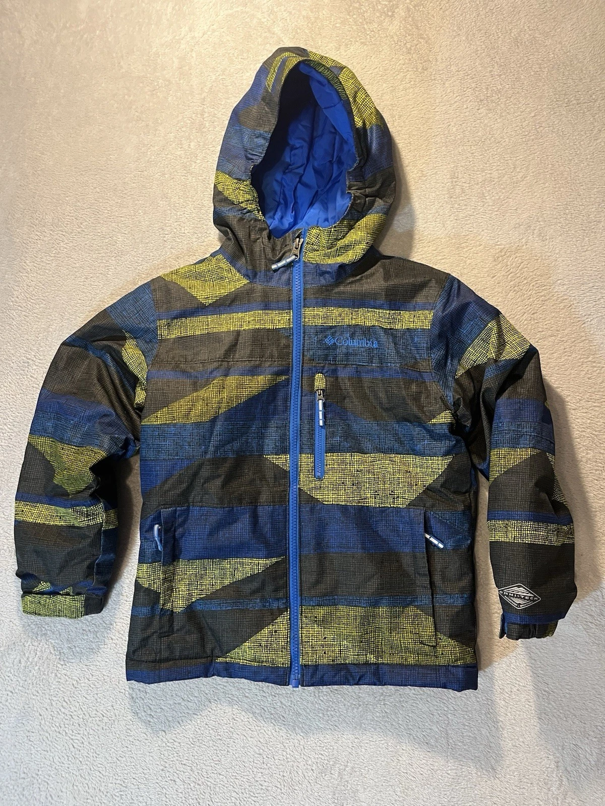 Columbia Jacket Kids XS 6/7 Blue Omni Heat Thermal Insualted Puffer Winter Coat