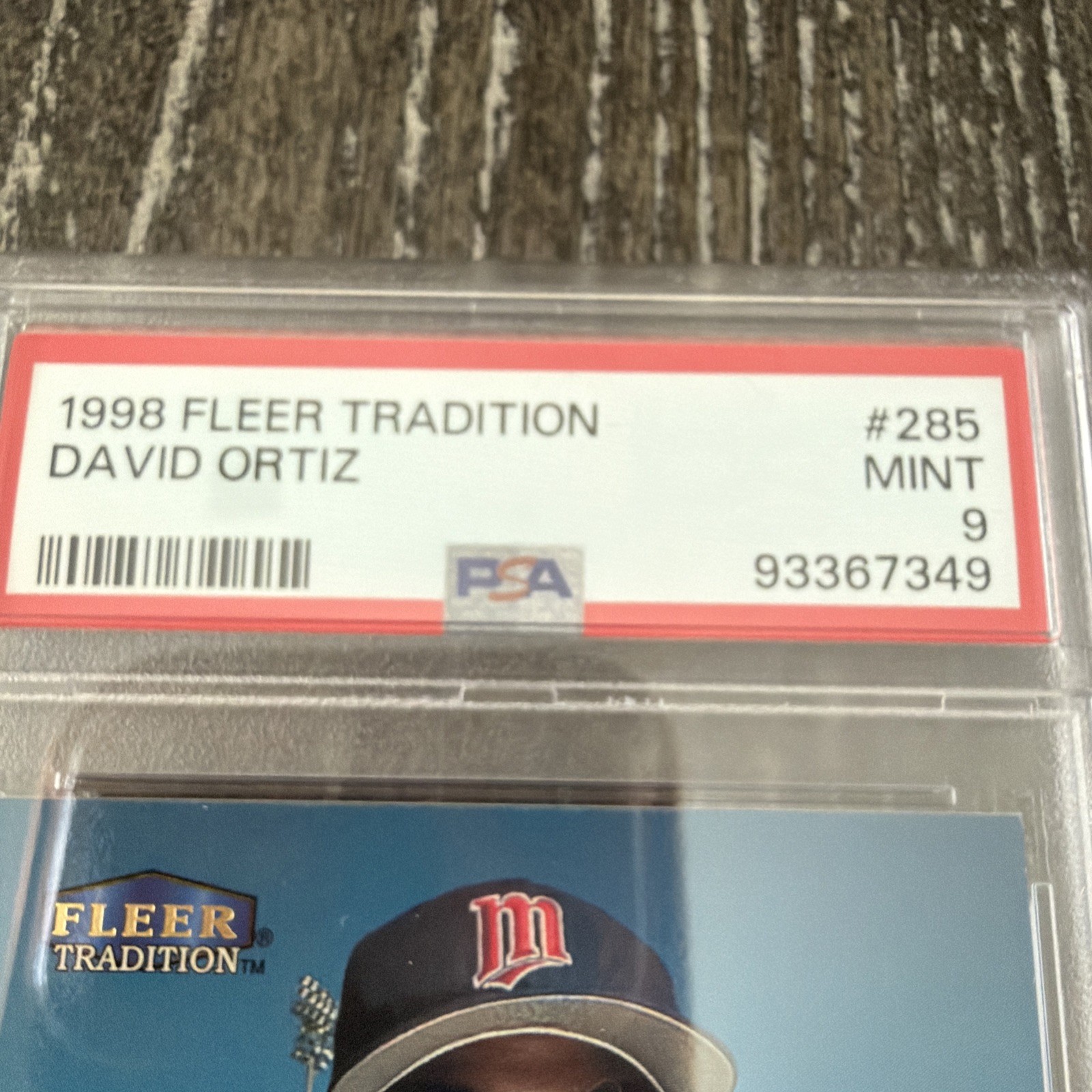 1998 Fleer Tradition David Ortiz Card #285 PSA 9 view 3