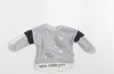 Basic-T-Shirt Jungen UK Größe Einheitsgröße Baby Go grau