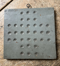 Antico tabellone da gioco in legno marmo dipinto originale ottimo piccolo misura 8”x 8”