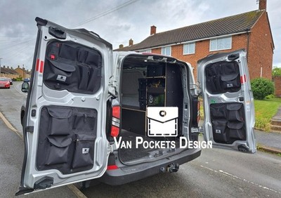 Ford Transit Custom Scheunentor Ablage Organizer alle 4 Verkleidungen Set 2023-202523