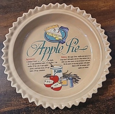 Vintage Cherry recipe pie dish stoneware Universal Trumps Corp Farmhouse Country