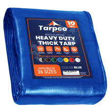 Tarpco Safety Heavy Duty Tarp 10 Mil Waterproof Tarpaulin Cover UV Resistant