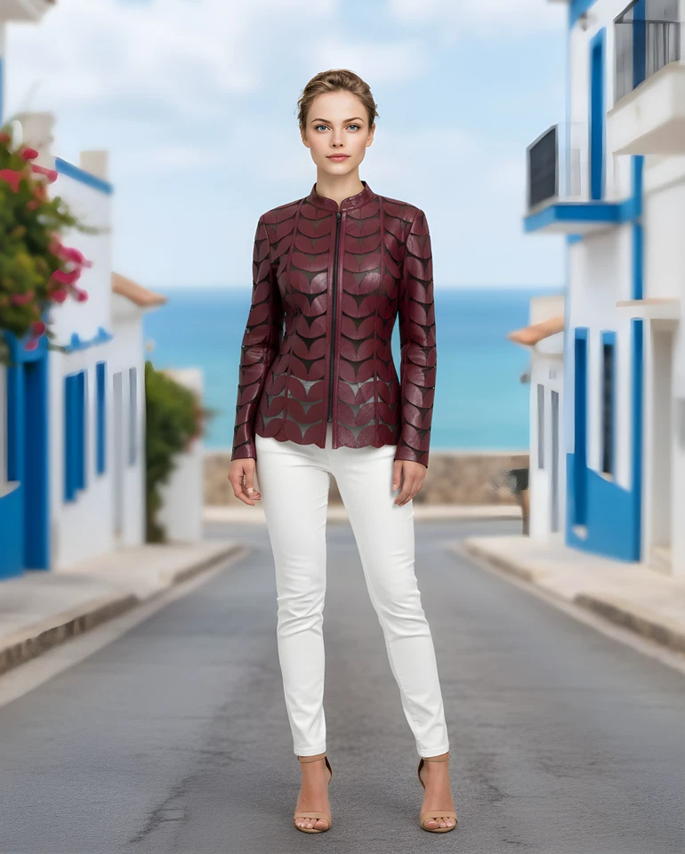 Chaqueta de cuero para mujer Chaqueta de cuero para mujer Chaqueta de cuero para mujer Todos los colores Foto 4 de 4