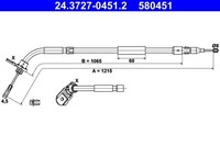 ATE Seilzug, Feststellbremse 24.3727-0451.2 FüR MERCEDES-BENZ