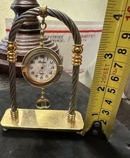 Vintage Ronica Miniature Swinging Desk Clock with Quartz Movement Needs Battery