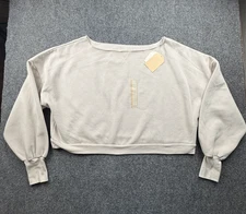 Blogilates Sweatshirt Womens 1X Moonbeam Dance Studio Off Shoulder Oversized Fit