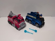 Lot Of 2 Paw Patrol Rescue Marshall  Transforming Truck  Chase With Cruiser