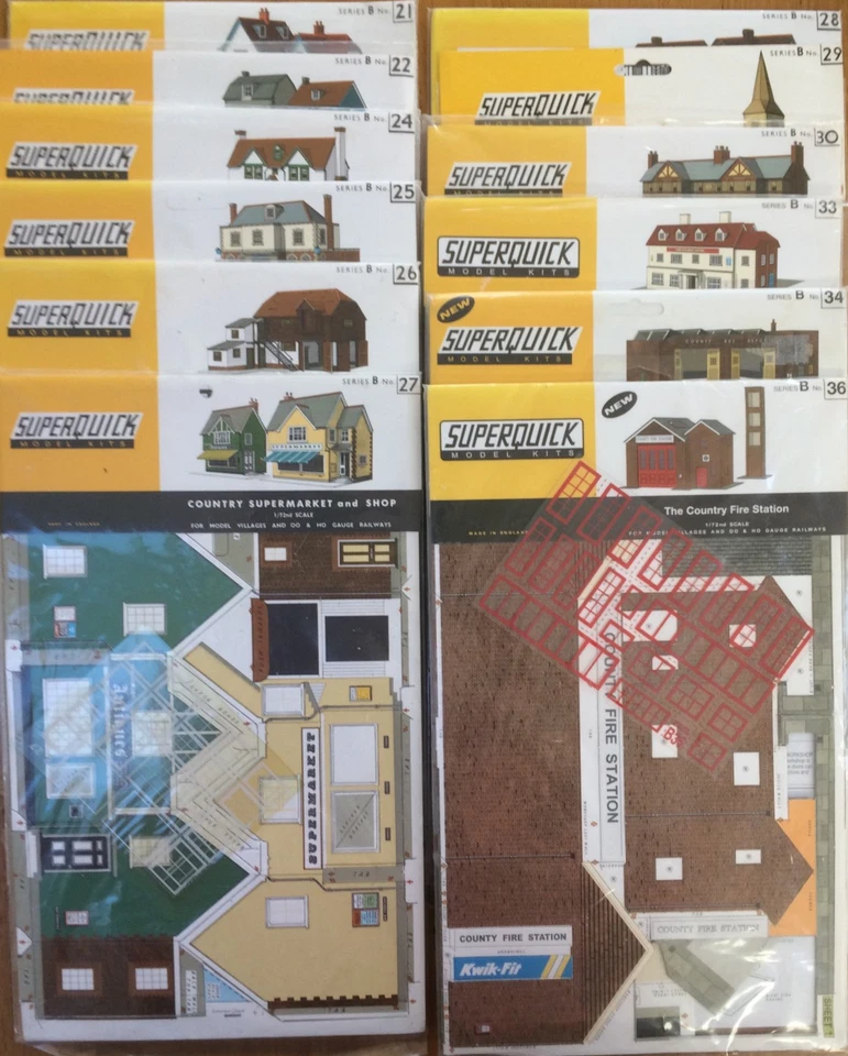 Series B Superquick card building kits for OO & HO railways : choose from list