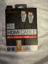 Rocketfish 8ft HDMI Cable 4K Ultra HD HDR High Speed Gold Plated In Wall Black