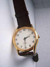 WATCH, GENTS, ANALOGUE, QUARTZ , LEATHER STRAP
