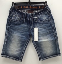 Rock Revival Women s Denim Betty Bermuda Shorts In Medium Blue Size 25