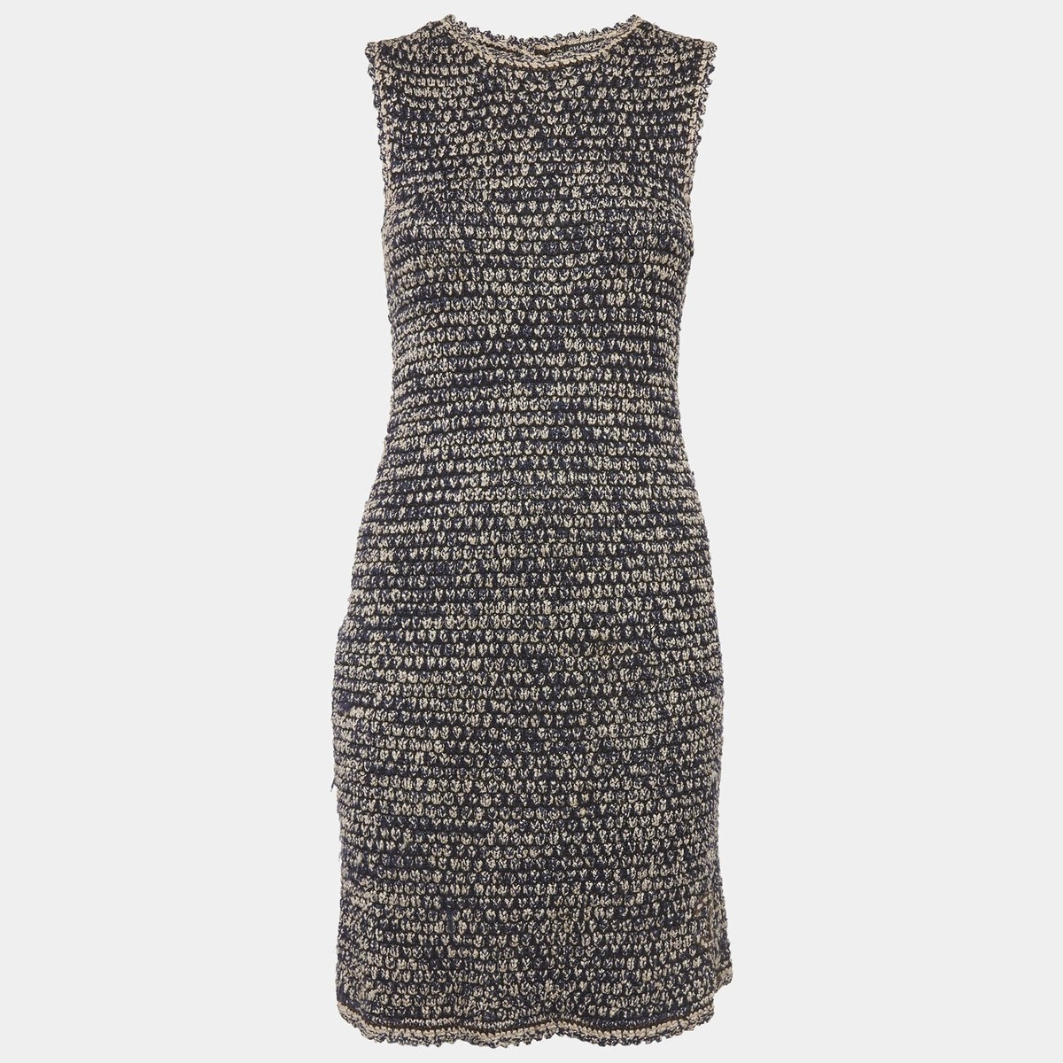 chanel crochet dress Chanel BluePink Crochet Mini Dress S