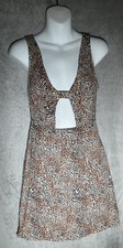 Urban Outfitters Cheetah Print Mini Dress XS Cutout Plunge Neckline Sleeveless