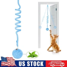 Cat Teaser Rope Toy with Bell Hanging Elastic Swing Interactive Kitten Play -