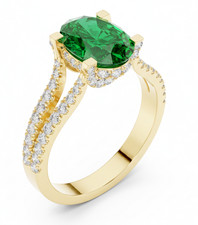 Natürlicher MUZO Grüner Smaragd Zertifizierter Diamant Edelstein Verlobungsri...