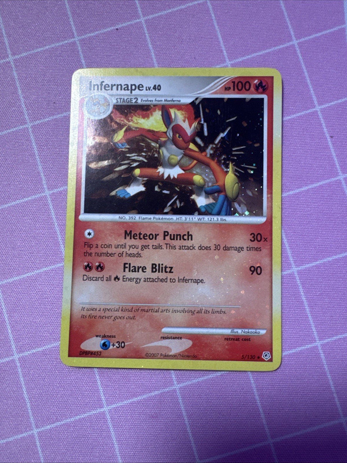 Infernape Holo Rare Diamond and Pearl HOLO BLEED ERROR 5/130 NM