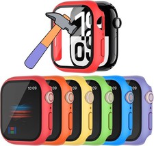 6 Pack Hard Case for Apple Watch Series 11 10 46Mm Tempered Glass Screen Protect