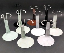 Lot of 9 Metal Doll Stands 3  Base With Adjusters Multi Colors For Small Dolls