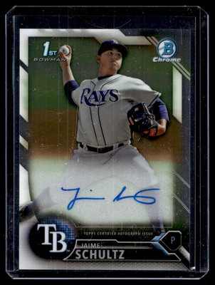 2016 Bowman Chrome Prospects Autographs Jaime Schultz RC Auto Tampa Bay Rays