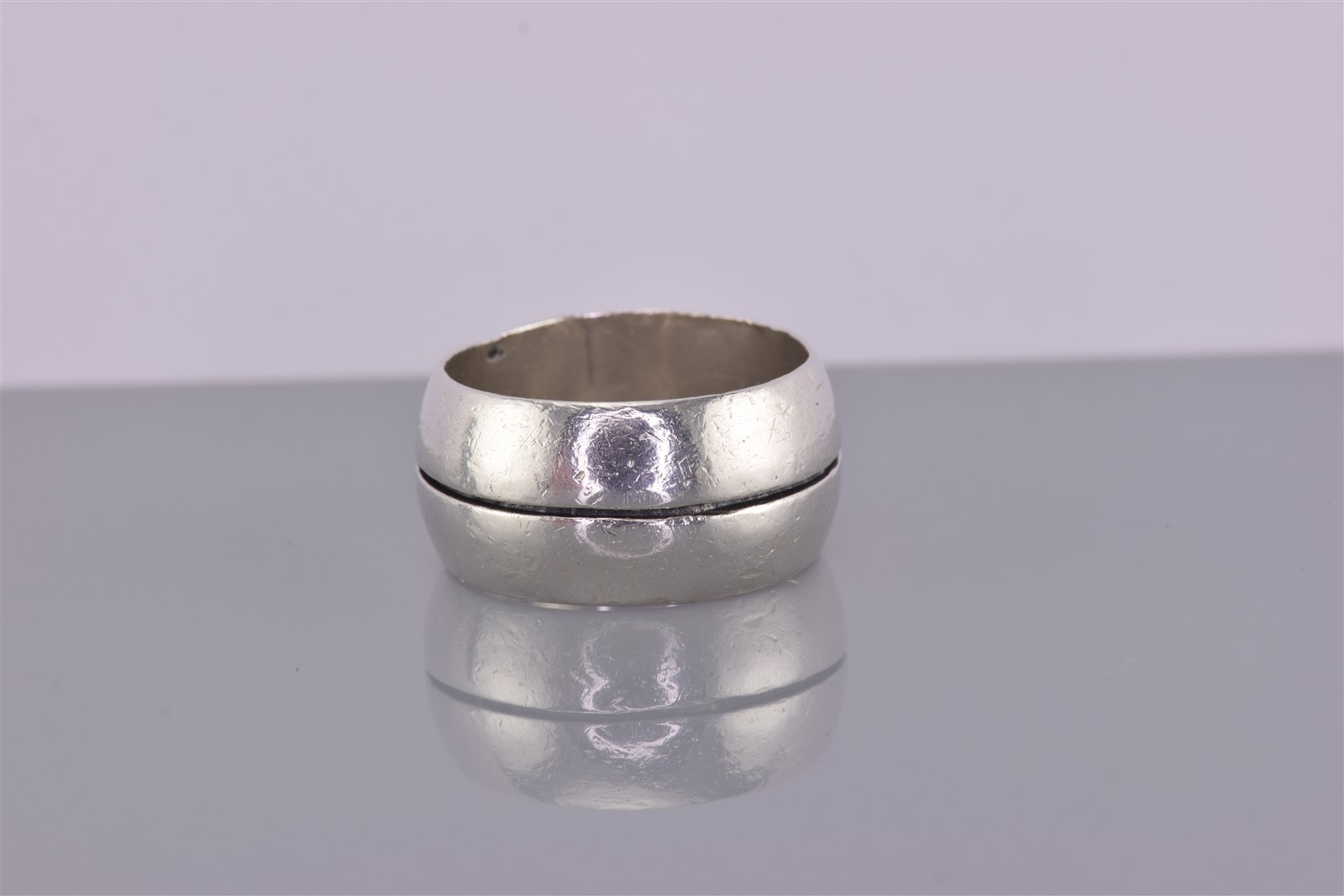 Sterling Silver 10mm Solid Grooved Rounded Band R… - image 7
