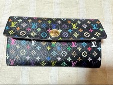 Auth Louis Vuitton Monogram Multicolor Portefeuille Sarah Long Wallet M93747