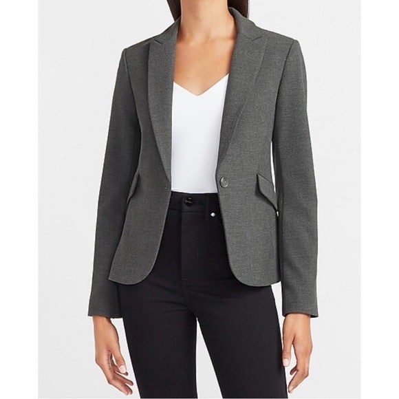 Express Editor Soft Structured Button Blazer - image 1