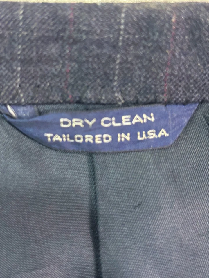 VTG 90s Cricketeer 42L 36x34 2pc Suit 100% Flannel Wool Charcoal Check Plaid USA - Image 4 of 4