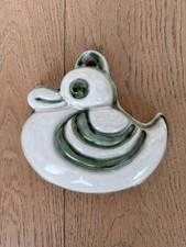 Thun Formella Papera Vintage Maxy Bianca Verde Grande Introvabile Rara 21cm