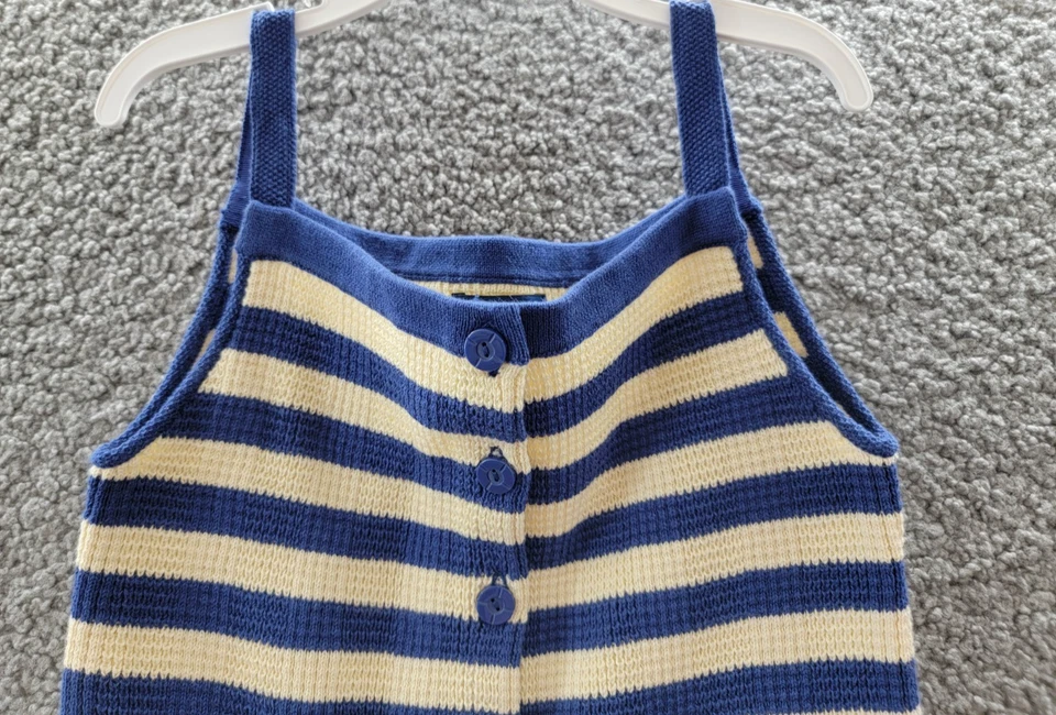 Polo Ralph Lauren Sleeveless Striped Sweater Top&Shorts Set Girls S/7 Blue/Cream - Image 4 of 4