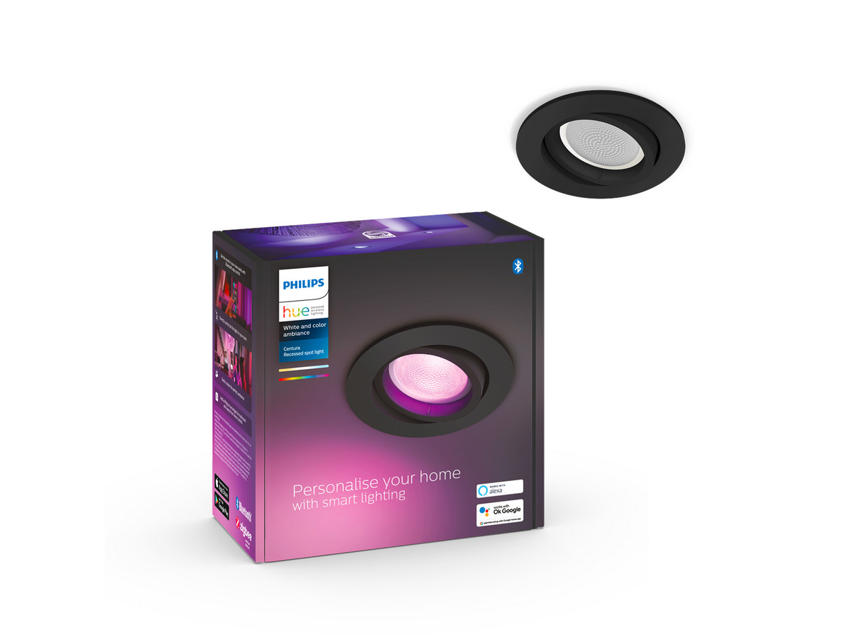 Philips Hue Schwarz Einbauleuchte, White & Color Ambiance Centura (Gu10, Kunststoff) - Bild 3