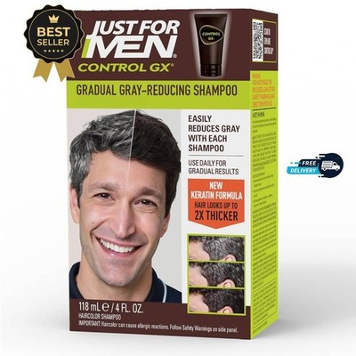 Just For Men Control GX Grey Reducing Shampoo, Gradually Colors Hair 4 Fl Oz ...