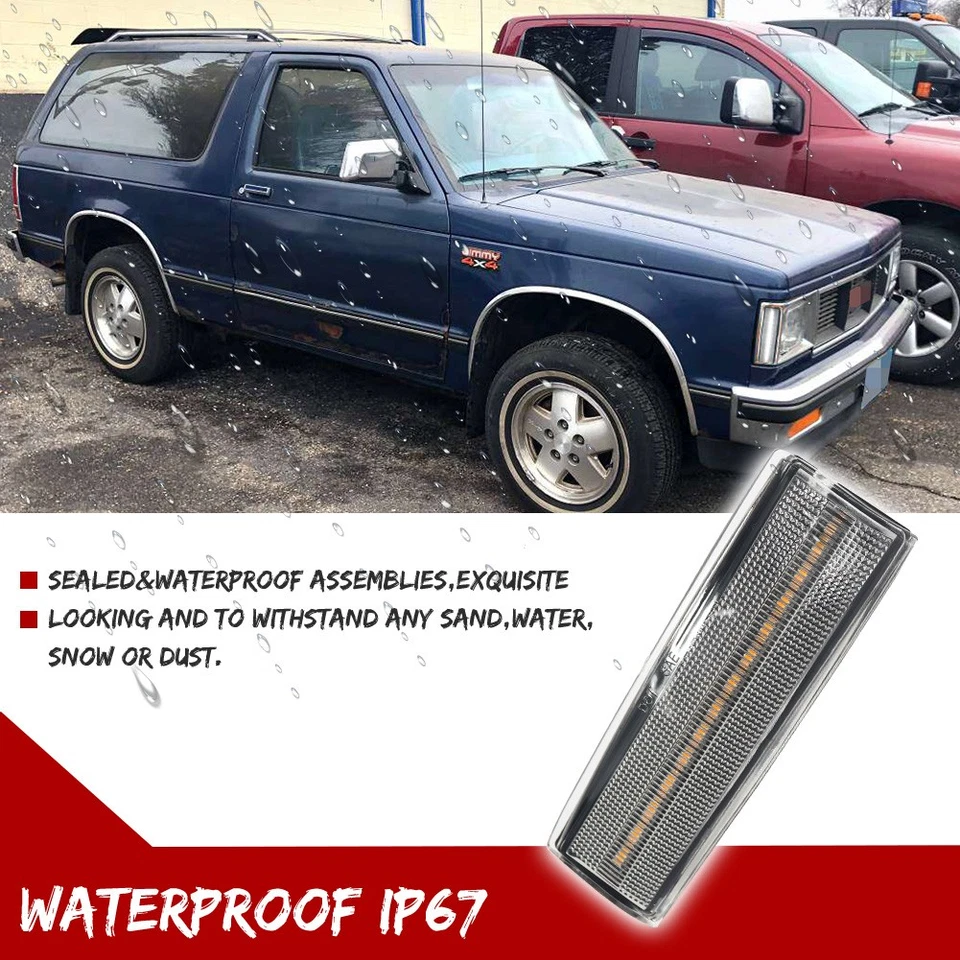 2x Luces LED laterales blancas transparentes para Chevrolet S10 GMC S15 Jimmy Oldsmobile Foto 4 de 4