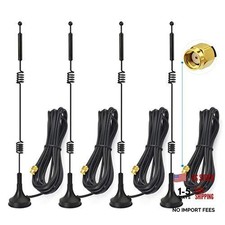 Dual Band WiFi 2.4GHz 5GHz 5.8GHz 9dBi Magnetic 4-Pack RP-SMA Male Antenna