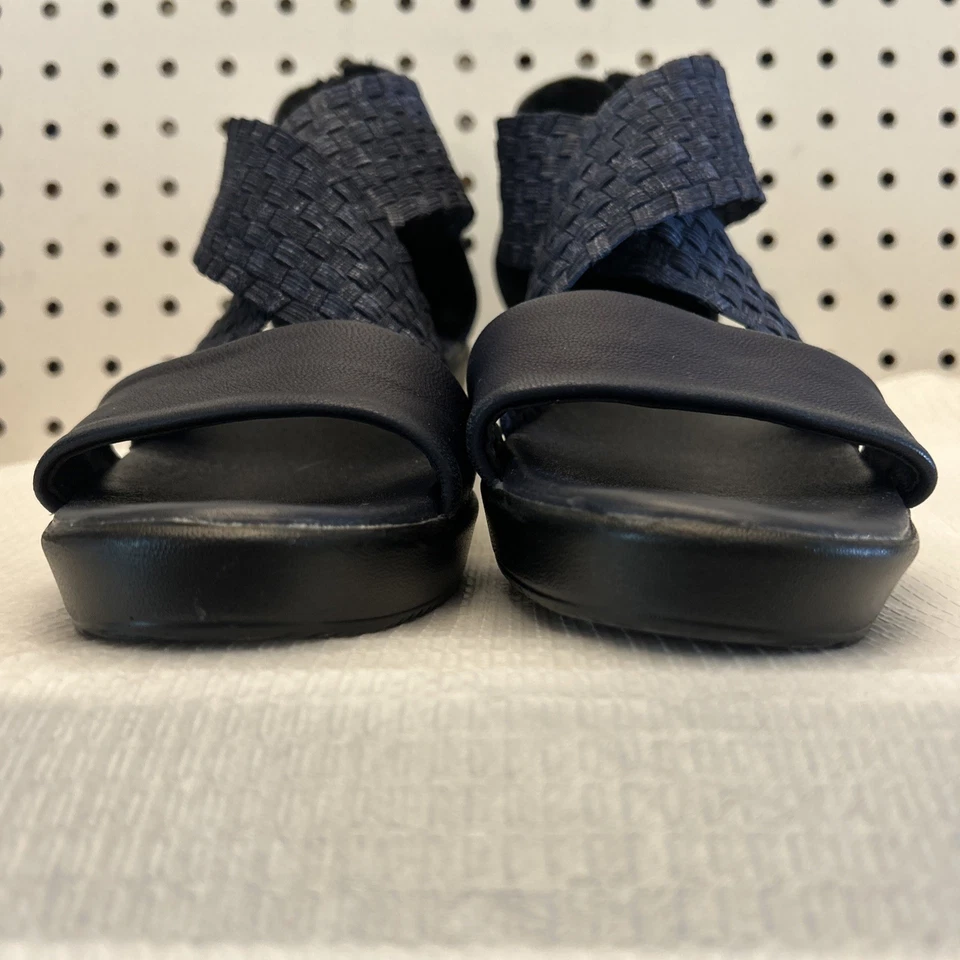 Сандалии BERNIE MEV темно-синие низкие на танкетке тканые с крестовым ремешком размер 38 - Изображение 2 из 4