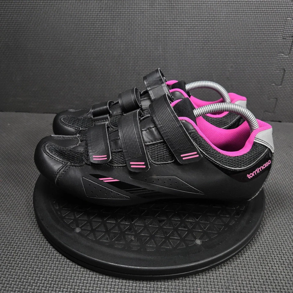 Tommaso Pista 100 Zapatos de Ciclismo para Mujer 10.5 EU 42 SPD Botines de 2 Pernos Negro Rosa Foto 3 de 4