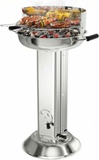 Edelstahl Säulengrill Holzkohlegrill Trichtergrill Standgrill Holzkohle GrillBBQ