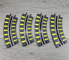 Golden Bright Slot Car Single Lane Curve Black Track w/ Yellow Markings - 4 Pc B