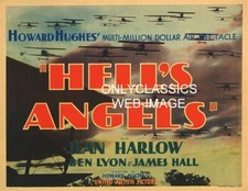 1930 HOWARD HUGHES HELL'S ANGELS MOVIE POSTER PILOT BIPLANE AIRPLANE AVIATION