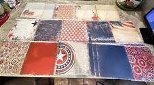 12X12 Scrapbook Paper lot 20 Sheets 4th Of July America Prints Card Making