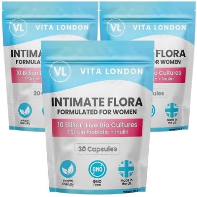 VITA LONDON Probiotics For Women Gut Health 7 Strain 10 Billion CFU Live Cultures Capsules
