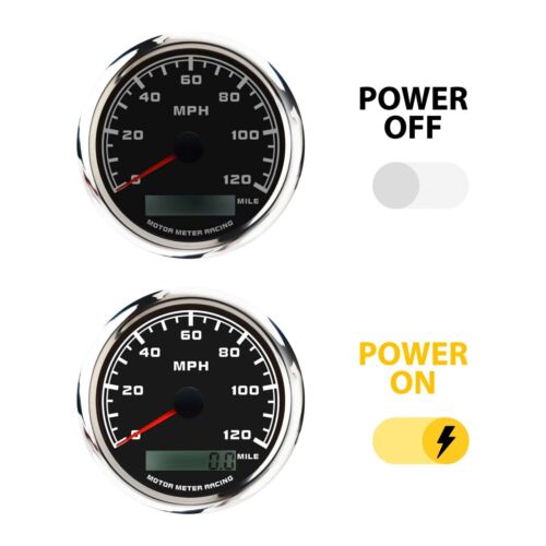 W PRO 4-3/8" 110mm GPS Speedometer 120 MPH Waterproof Car Marine Boat Harley - Picture 3 of 10