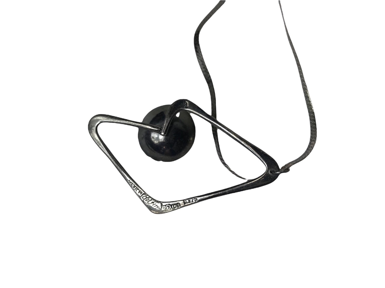 Rare Vintage Taxco 925 Sterling Silver Pearl Necklace Pendant Delfino Mexico