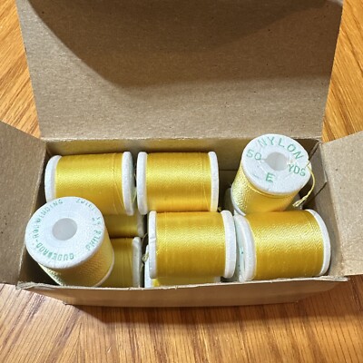 12 Spools Gudebrod Rod Winding Fly Tying Thread 50 Yd Spool Size E Gold 209