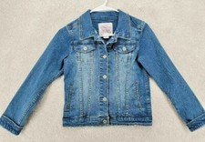 Levis Girls Jean Jacket Blue Stretch Denim L 12-13 nice jacket 31 inch chest