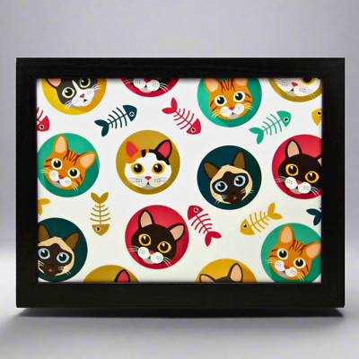 Fischgesicht Katze Design Schoß Tablett gepolstert Sitzsack gepolstert Esstisch Tabletts Geschenk