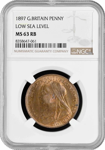 Great Britain 1 penny 1897, NGC MS63 RB, LOW SEA LEVEL, "Victoria (1838 - 1901)"