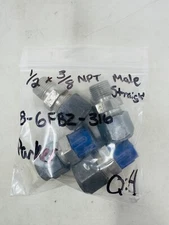 Parker 8-6 FBZ-SS 316 Male Connector CPI Stainless Steel 1/2 in x 3/8 Pack of 4