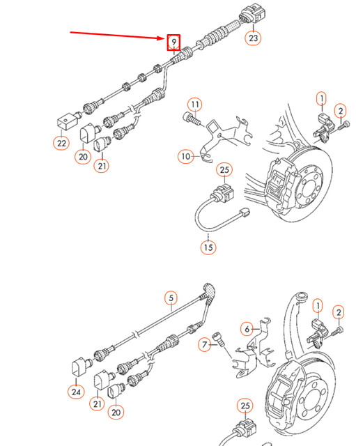 Volkswagen of America 7P0971279D Electrical Connectors ABS Harness Connector for sale online