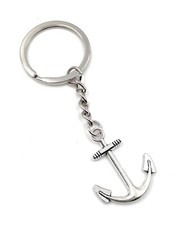 Anchor Keyring Simple Silver Metal Pendant Charm